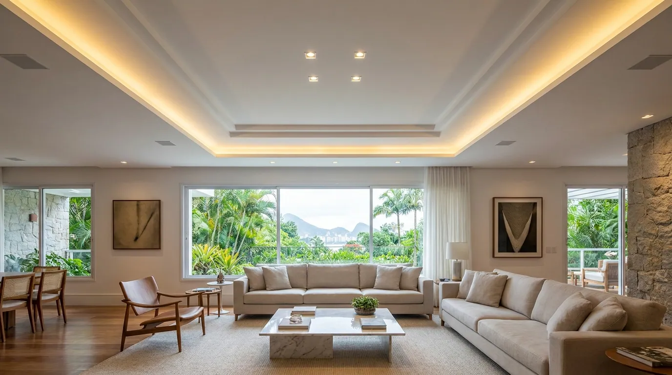 Rebaixamento com LED — Sala de estar